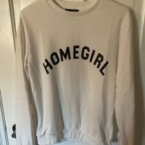 HOMEGIRL Sweatshirt, white, size Medium brand is Sucrefas.